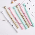 Cute cartoon cat-themed 0.5mm gel pens in multiple colors with paw prints and cat head tops - Tall Cat Shape