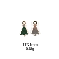 Detail of Christmas tree pendant with green enamel, zircon inlay and back metal texture - Zircon Christmas Tree-11*21mm