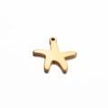 Polished gold starfish stainless steel pendant accessory for DIY jewelry making - Gold Starfish