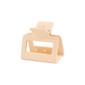 Close-up of a matte beige square hair claw clip made of durable PS material - 5cm - Apricot / Bulk (No Packaging)