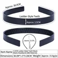 Classic black 1.5cm width ABS plastic headband with non-slip teeth for DIY hair styling - 1.5CM Stair-toothed Black Plain