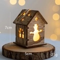 Casa de Navidad de madera luminosa con silueta de muñeco de nieve y luz LED cálida - Mini Muñeco de Nieve