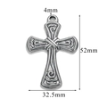 Silver Celtic cross pendant dimensions showing 52mm height and 32.5mm width details - Style Z2305S11/Celtic Swirl