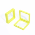 Bright yellow PE film floating jewelry box for rings and earrings display - Bright Yellow; 7*7*2cm