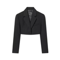 Chaqueta blazer corta negra clásica para mujer con un diseño recto vintage minimalista - XS / Blazer Corto Ajustado