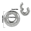 Silver stainless steel ear weight with geometric pattern and precise dimensions - Style 2 / Silver Geometric