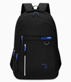 Large black and blue travel backpack with SPORT logo and multiple zipper pockets - 2041 Blue