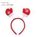Christmas headband with red gloves and white snowflake embroidery, size 25x12cm - Glove Spring Headband / B-C105