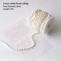 Roll of 10m cream white pearl beads 8mm for Christmas tree decoration and crafts - 8mm Cream White Pearl (10m)