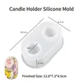 Vue détaillée du moule en silicone ovale pour bougeoir double de 14,2x8,7x4,7 cm - Ovale à double trou