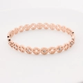 Brazalete calado en oro rosa con cristales de circonita brillantes para mujeres - Dorado