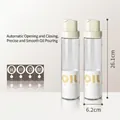 Set of 2 glass oil bottles 500ml with auto-open lids and seasoning label stickers - 2-Piece Set
