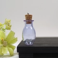 Mini oval violet glass wishing bottle with natural cork stopper and silver metal loop - Purple Oval Bottle With Eye Screw Cork