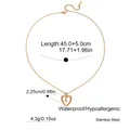Gedetailleerde maattabel voor gouden roestvrijstalen hartketting met zirkonia steen - Hol Gedraaid Hart CZ Hanger Stijl (JDN0308008)
