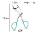Teal stainless steel eyelash curler measuring 10.3cm in height and 22.4g in weight - A5 Chrome Plated Green Plastic Dipped