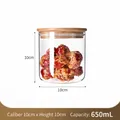 Airtight 650ml glass storage jar with bamboo lid, 10cm x 10cm minimalist food container - 650ml / Replacement Bamboo Lid / 10cm*10cm