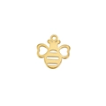 Polished golden stainless steel honey bee pendant charm for jewelry making - Bee / Gold