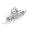 Unregelmäßige flüssige Wellenform Metall-Haarklammer in glänzendem Silber-Design - F531-2/Flüssige Welle Silber