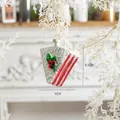 Creative cake-shaped Christmas tree ornament in red and white with glitter, 6.5cm height - Triangle Cake Glass Pendant