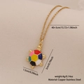 Golden turtle pendant necklace with colorful enamel finish on stainless steel chain - 8# Turtle