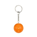 Pickleball keychain featuring a vibrant orange hollow ball and silver metal link - Orange