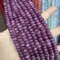 Strands of purple natural stone abacus beads for handmade jewelry DIY projects - Deep Magenta / 5*8mm (approx. 73 pcs/strand)