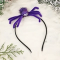 Halloween purple plush spider headband accessory for party costume decorations - One Size / Purple Spider Headband