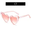 Fashionable heart-shaped sunglasses with pink glitter frames and orange gradient lenses - Glitter Pink Frame Pink Lens