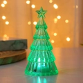 Green transparent LED Christmas tree light with star topper for festive table decor - Green (Multi-color Light Large)