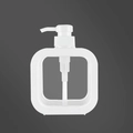 Minimalist clear plastic refillable pump bottle for shower gel and lotion dispensers - 300ml / PP / White