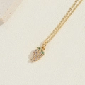 Minimalist 14K gold plated necklace featuring a purple grape zircon pendant for women - XL2992-5 Grape