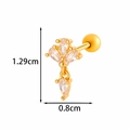 Gouden bloemoorbellen met peervormige zirkonia en schroefsluiting, maat 1,29 cm - Bloem Peer Vorm Stijl (2603-3#金) / Goud
