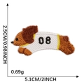 Cartoon sausage dog embroidery patch with number 08 jersey, size 5.1cm by 2.5cm - Dog with No. 08 Jersey
