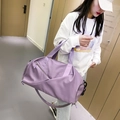 Purple nylon travel bag with dry-wet separation for gym and sports training - Taro Purple