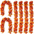 Autumn maple leaf garland set of 6 with natural gradient colors and hanging loops - Style D Maple Leaf / 1 Piece