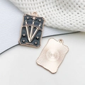 Judgement Tarot card pendant in black and gold finish for jewelry making and DIY - Three Swords (Judgement)