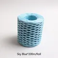 Sky Blue Raffia Paper Ribbon Roll 200m for DIY Gift Wrapping and Handicrafts - 200m/Roll / Sky Blue
