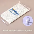 4mm white porcelain seed beads for DIY jewelry making with a 1.2mm inner hole size - White 4mm