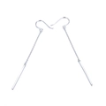 Orecchini pendenti minimalisti in acciaio inox argento con catena lunga e barra sottile - Color Acciaio