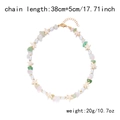 Detail of bohemian necklace with colorful crushed stones and starfish charm, 38cm chain - Starfish Element Mixed Beads / Multicolor Crushed Stone