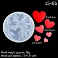 Translucent silicone heart mold with multiple size cavities for DIY resin and soap crafts - Style 3-Heart Transparent