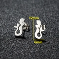 Orecchini a perno a sirena in acciaio inossidabile argento, dimensioni 12mm x 6mm - Stile Sirena 336 / Colore acciaio