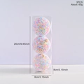 Set of 3 macaron-colored foam Christmas tree balls with gold hanging strings in 24cm box - Colorful
