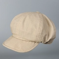 Linnen krantenjongenspet voor dames in lichtbeige met een minimalistisch ontwerp - M (56-58cm) / Beige