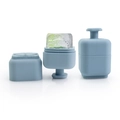 Sky blue silicone face ice roller with massage brush head and lemon ice mold - Square Model - Moon Grey