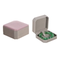 Detail view of octagonal velvet jewelry box for bracelets showing grey and pink color options - Grey Pink Patchwork