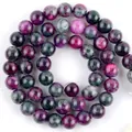 Polished natural green and purple ruby zoisite round loose beads for DIY jewelry - Red Green Persian Jade / 4mm/1 Piece Approximately 90 Pieces/10g