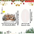 Christmas snowy village 2D flat acrylic desktop decoration with oval base stand - Snow Village Buildings 25