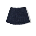 Damen Minirock aus strukturiertem Tweed in Marineblau mit hochwertigen Strickdetails - S / Blauer Midirock
