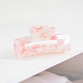 Pince à cheveux rose en acétate grand attrape-cheveux rectangle en acrylique pour femmes chic. - Pince Acétate 117